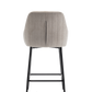 BTExpert Premium upholstered Dining 25" High Back Stool Bar Chairs, Beige fabric Barstools - Set of 2