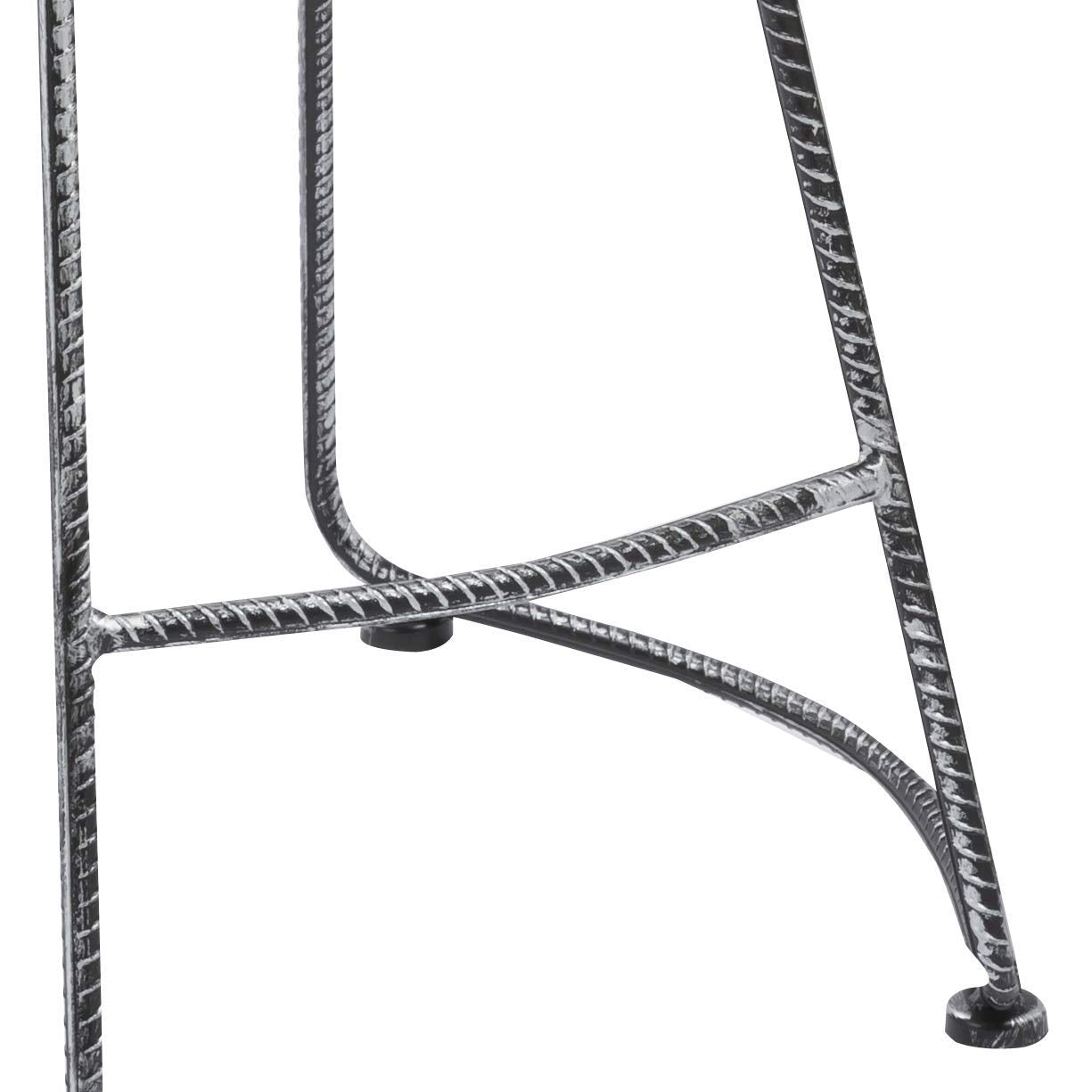 BTEXPERT Industrial 24" Antique Rebar Counter Bar Height Bistro Stools saddle Wood 2 PCS
