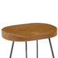 BTEXPERT Industrial 24" Antique Rebar Counter Bar Height Bistro Stools saddle Wood 2 PCS