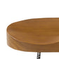 BTEXPERT Industrial 24" Antique Rebar Counter Bar Height Bistro Stools saddle Wood 2 PCS