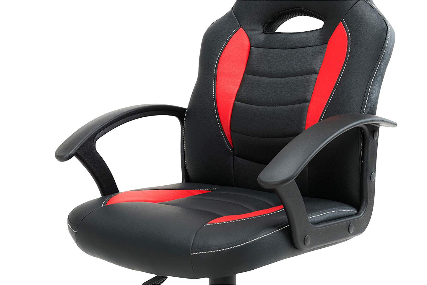 BTExpert Kid's Gaming and Student Racer Computer Chair with Lumbar Support, Wheels, Black/Red
