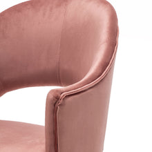Btexpert Vanity Velvet RoseGold Makeup Dressing Office Task Work Adjustable Height Laiba Chair