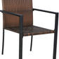 BTExpert Dark Brown Patio Outdoor Furniture Conversation Wicker Bistro Chairs - Set of 2