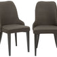 Btexpert Fabric Upholstery Dining Chairs, Steel, Dark Gray - Set of 2