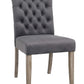 BTExpert Charcoal Velvet, Charcoal Tufted High Back Dining Chairs - Set of 2