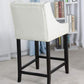 BTExpert Shauhin Quilted Leather 39" Bar Stool Chair, Accent with Nail Trim - Set of 2
