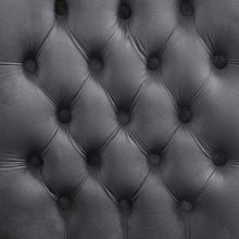 NEW Set Of Two (2) GREY upholstery dining chairs velvet tufted fabric button Camran High Back Velvet Charcoal Tufted