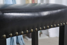BTEXPERT Miraj Wooden Leather Upholstered Bar Stool, Bronze Nail Trim Barstool Set of 2