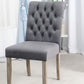 BTExpert Charcoal Velvet, Charcoal Tufted High Back Dining Chairs - Set of 2
