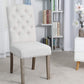 BTexpert French High Back Tufted Upholstered Dining Chair - Set of 2