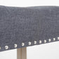 BTExpert Quail Wooden Linen Tufted 27" Counter Bar Stool with Nail Trim - Set of 2