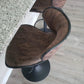 BTExpert 2 Adjustable Metal Upholstered Swivel Vintage Brown Bar Counter Stools