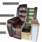 BTExpert Power Motion Recliner Chair with USB, Electric Recliner, Two-Tone Brown Top Grain Leather