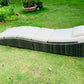BTExpert Outdoor Foldable Chaise Lounge Chair, Wicker Rattan Reclining Sun Bed, Adjustable Padded Backrest Pillow, Assembled