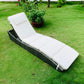 BTExpert Outdoor Foldable Chaise Lounge Chair, Wicker Rattan Sun Bed with Adjustable Backrest & Pillow - Set of 2