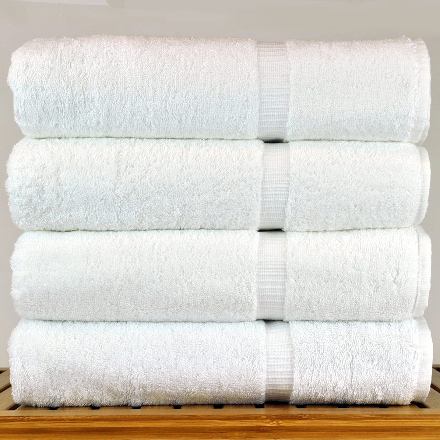 Hotel & Spa Luxury 100% Turkish Cotton Towels, 27" x 54" White - Set of 4