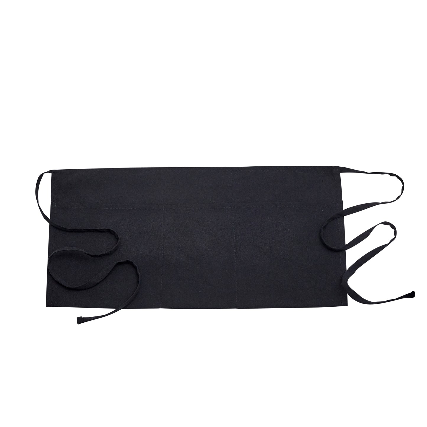 BTEXPERT 3 Pockets Waitress Waist Apron, Bar Kitchen Home, 24 x 12 Inches, Black 2 Pack