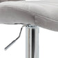 BTExpert Modern Nedaa Velvet Adjustable 36–44" High Back Bar Stools Grey Upholstered - Set of 2